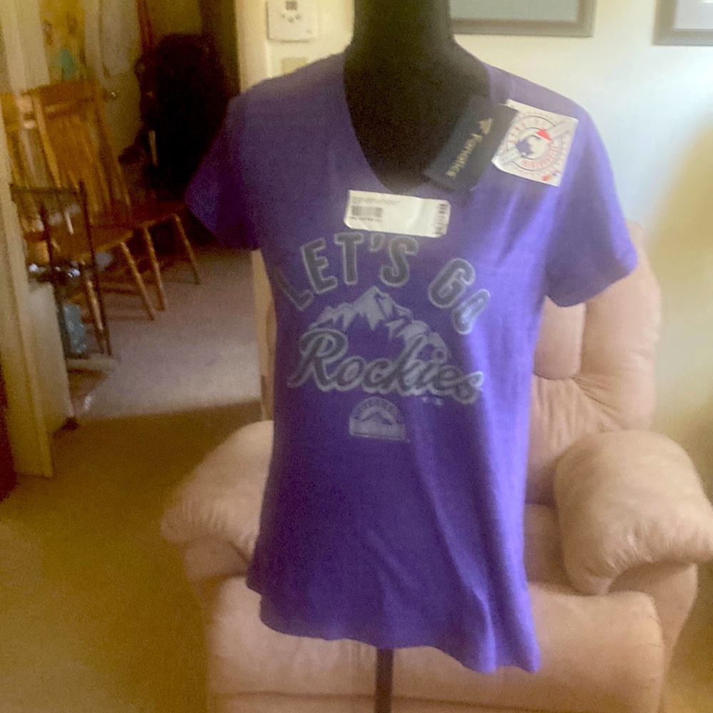 Ladies Rockies baseball tee shirt